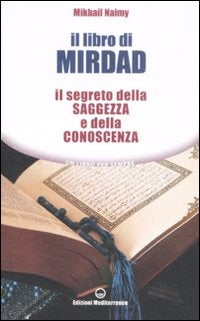 Book cover of 'Il libro di Mirdad' with a white plate and text on a dark background
