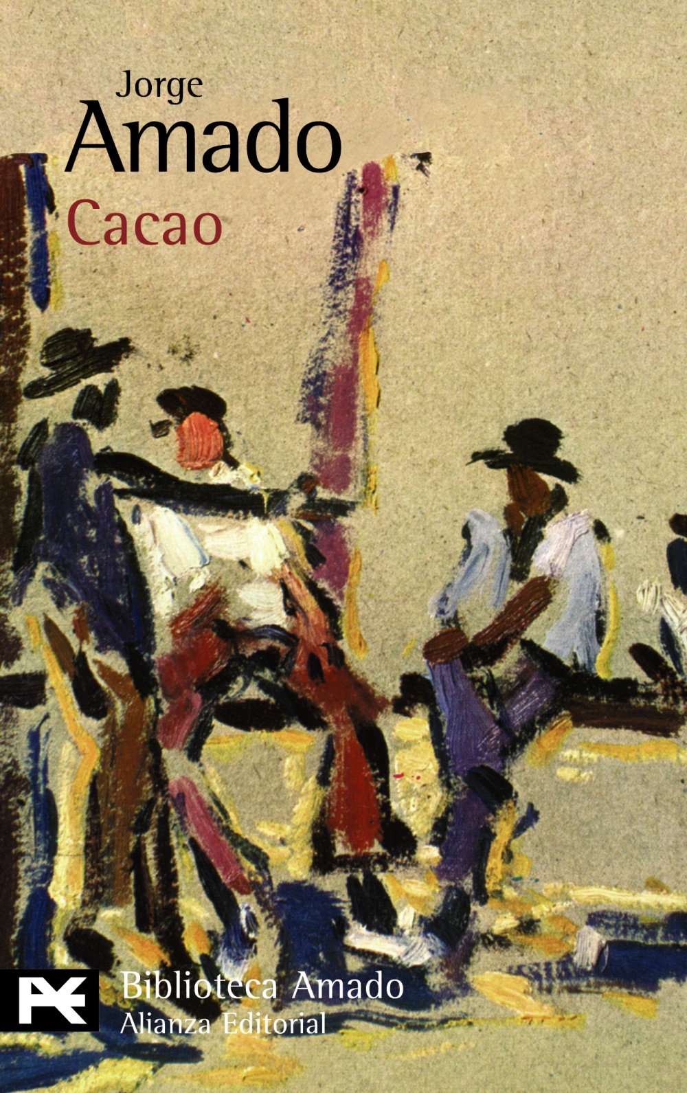 Book cover of 'Cacao' by Jorge Amado with abstract art design