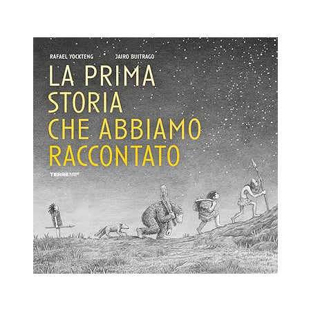 Book cover with illustration of people on a hill under a starry sky, featuring text in Italian.