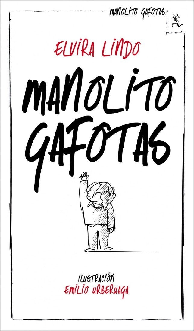 Book cover of 'Manolito Gafotas' with black text and a small illustration on a white background.